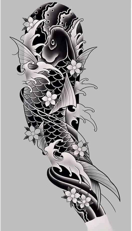 鯉魚紋身新設(shè)計，友情與陪伴的溫馨故事展