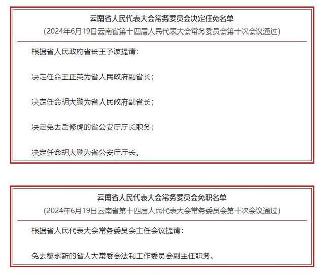 最新云南人事任命動(dòng)態(tài)公布